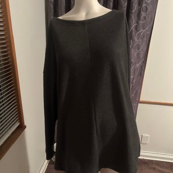 Ava & Viv Gray Rib knit boat neck sweater, size 1X - Picture 1 of 5